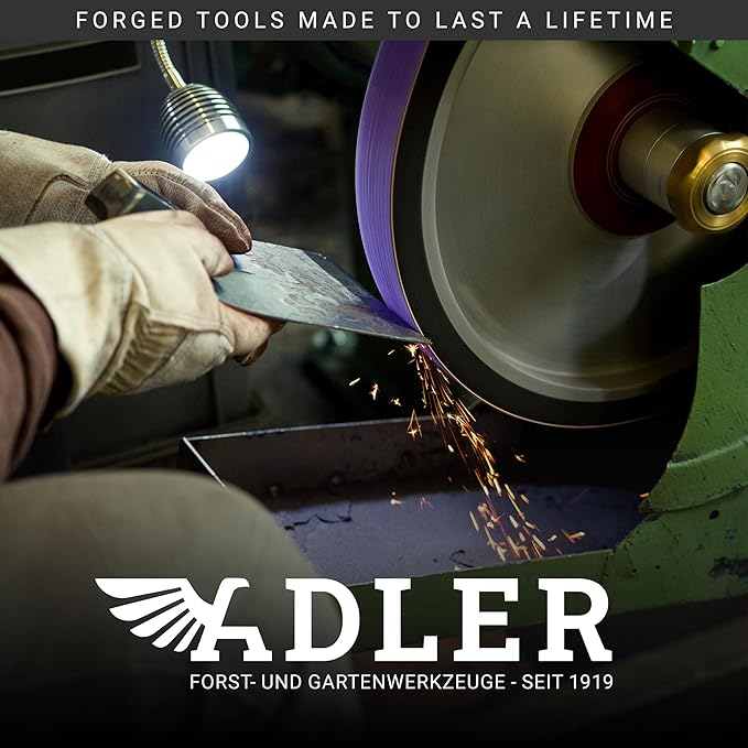 Adler - The Rosie Garden Hoe, Heavy Duty Yard Tool Lawn Care, Loosening Soil, Weeding, and Digging, Steel Head 10.6 inches, Wood Handle 17.7 inches (Mocha)