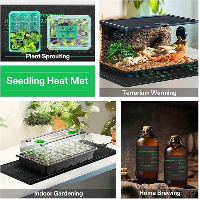 VIVOSUN 48" x 20.75" Seedling Heat Mat and Digital Thermostat Combo Set, UL & MET-Certified Warm Hydroponic Heating Pad for Germination, Indoor Gardening, Greenhouse