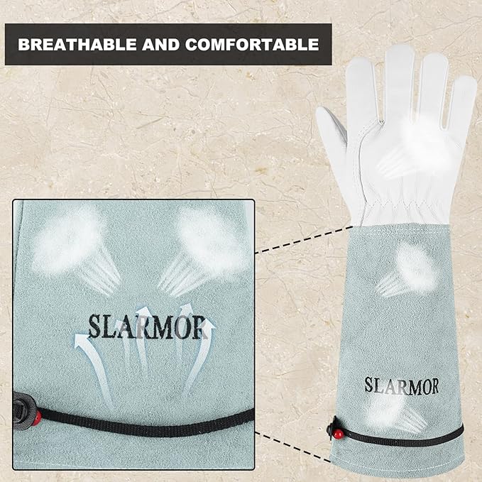 Long-Gardening-Gloves Women/Men-Thorn proof Rose Pruning Heavy Duty Gauntlet-XS