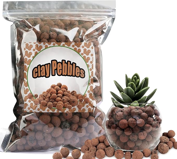 4.4 LB Clay Pebbles Leca Balls for Plants, hydroponic expanded Clay Pebbles, Ideal for Potted Planter Drainage Rocks Material