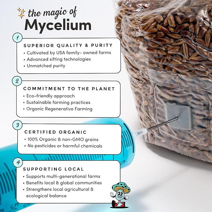 Mycelium's Dung-Loving Mushroom Monotub Bundle – 10LB Substrate & 5LB Milo Grain | Expertly Prepared for Peak Mycelium Growth | Nutrient-Dense for Home Growers | Sterile Bags for Beginners & Pros