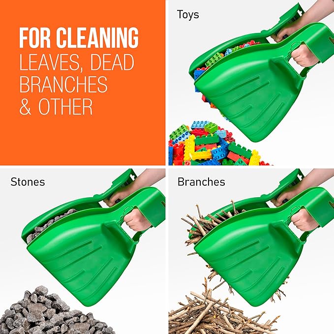 Leaf Collector, Leaf Scoops, Hand Rake for Leaf Picker Upper Gardening Hand Tools, Lawn Cleaning Garden Rake 12 Pair Leaf Scoop, Green Plastic Leaf Grabber, by Superio