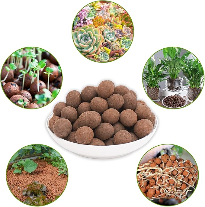 Halatool 14 LB Organic Clay Pebbles 4mm-16mm Leca for Plants 100% Natural Hydroton Clay Pebbles for Hydroponic Growing Gardening Orchids Drainage Decoration Aquaponics