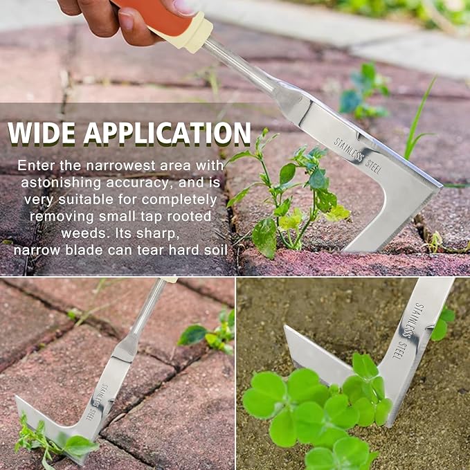 Gardening Tools, 6 Pack Stainless Steel Garden Tool Set with Non-Slip Rubber Grip, Ideal Gardening Gifts for Women