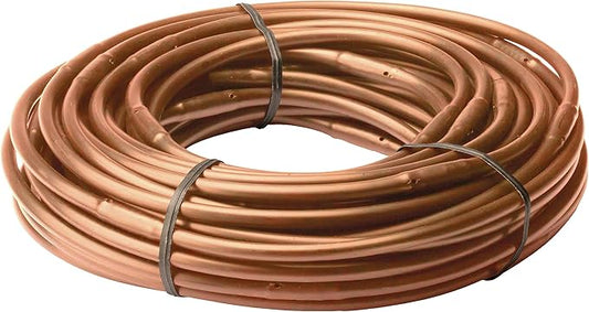 Rain Bird ET256-50S Drip Irrigation Pressure Compensating 1/4" Emitter Tubing, 6" Emitter Spacing, 50 Roll, Brown