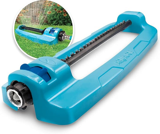 Aqua Joe SJI-OMS16 Indestructible Metal Base Oscillating Sprinkler with Adjustable Spray, 3600-Square Foot Coverage