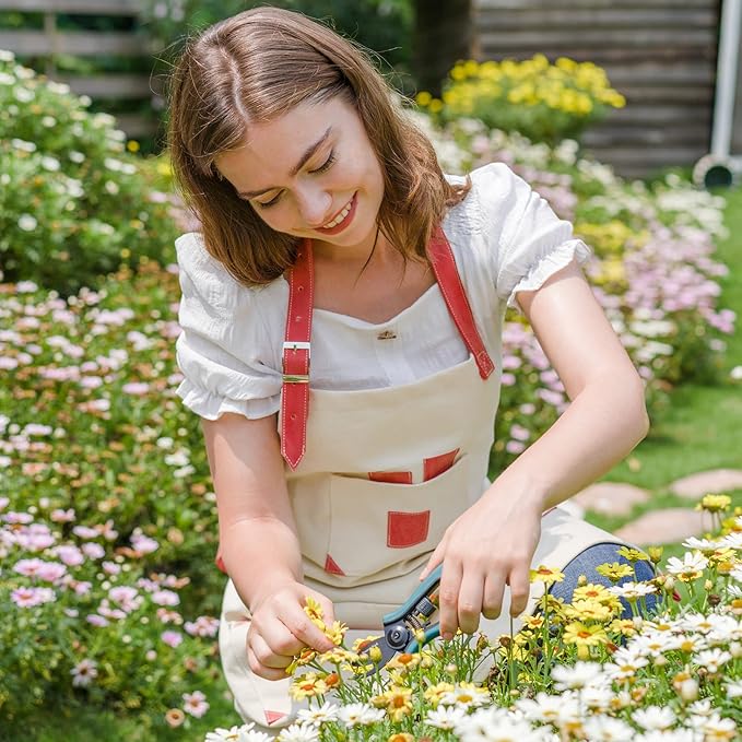Berry&Bird Garden Clippers, Pruning Scissors with Stainless Steel Teflon Coating Blades and Handle, Plant Clippers Work 3 Times Easier with Spring, Garden Shears for Trimming Rose, Small Stem, Bonsai