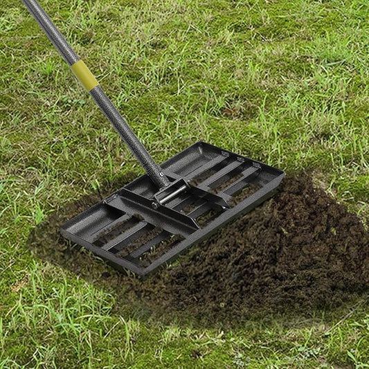 Lawn Leveling Rake, 5 FT Adjustable Long Handle Level Lawn Rake, Black Heavy Duty Level Lawn & 1 Inch Diameter Stainless Steel Handle Lawn Leveler Rake, Lawn Leveler Tool for Soil Grass Golf Field