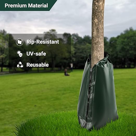Tree Watering Bags 20 Gallon, Slow Release Gator Bags for Trees, Durable PVC Tree Drip Irrigation Bags with Heavy Duty Zipper, Deep Root Targeting - 5 Pack