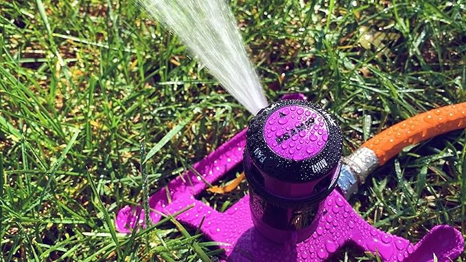 Dramm ColorStorm Gear Drive Sprinkler on Heavy Duty,Durable Metal Base, 4 Patterns, Ideal for Small, Medium & Large Areas with Pass Through Feature, Blue, 40 Foot Diameter