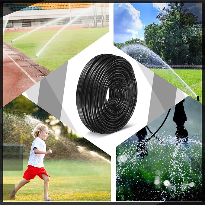 Hoolerry Solid Sprinkler System Wire 18 Gauge Irrigation Wire with UV Resistant PVC Jacket Sprinkler Cable for Underground Irrigation Field Central Control System 30v Ul Listed(18/10, 100 Ft)