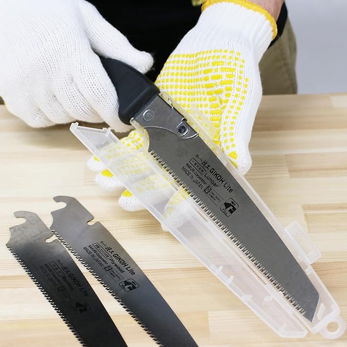 KAKURI Japanese Hand Saw [Tree Pruning] 8-1/4" Japanese Pull Saw with Blade Cover, Made in JAPAN