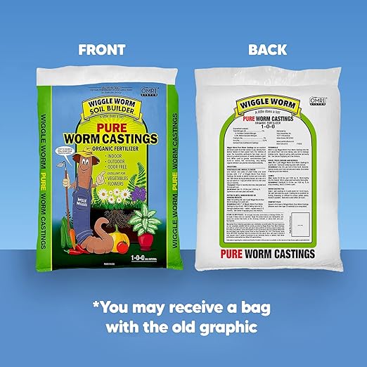 100% Pure Organic Worm Castings Fertilizer, 30-Pounds (4 Pack) - Improves Soil Fertility and Aeration for Houseplants, Vegetables, Gardens, and More – OMRI-Listed and Mineral-Dense