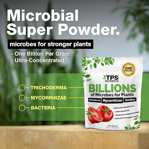 TPS NUTRIENTS Billions Concentrated Microbial Root Enhancer, 100% Water-Soluble with Mycorrhizae, Bacteria and Trichoderma, 16 oz (1 Pound)
