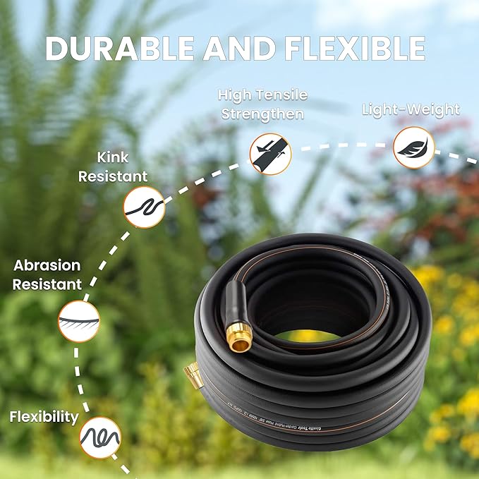 Giraffe Tools Leader Hose 2ft x 5/8", Short Water Hose Heavy Duty, Lightweight, Flexible Hybrid Hose with Swivel Handle, Male to Female Fittings