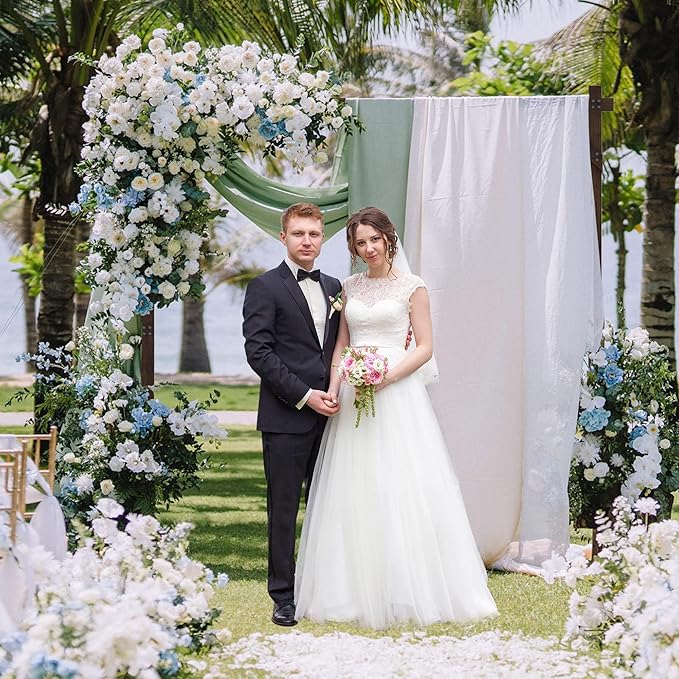 7.2FT Wedding Arch Square Wood Wedding Arches for Ceremony Wooden Wedding Arbor Backdrop Stand for Indoor Outdoor Wedding Party Proposal Scene Garden Beach Forest Rustic Boho Decoration