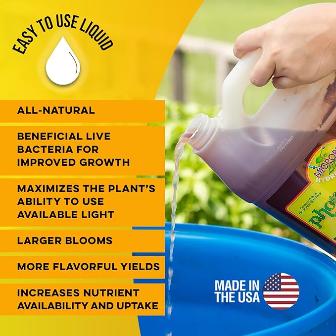 Microbe Life Hydroponics Premium Photosynthesis Plus to Grow Fruits, Vegetables, and Herbs, The Best Professional Big Bud Grow, Use with Any Feeding Systems Including Hydroponics or Soil, 1 Gallon