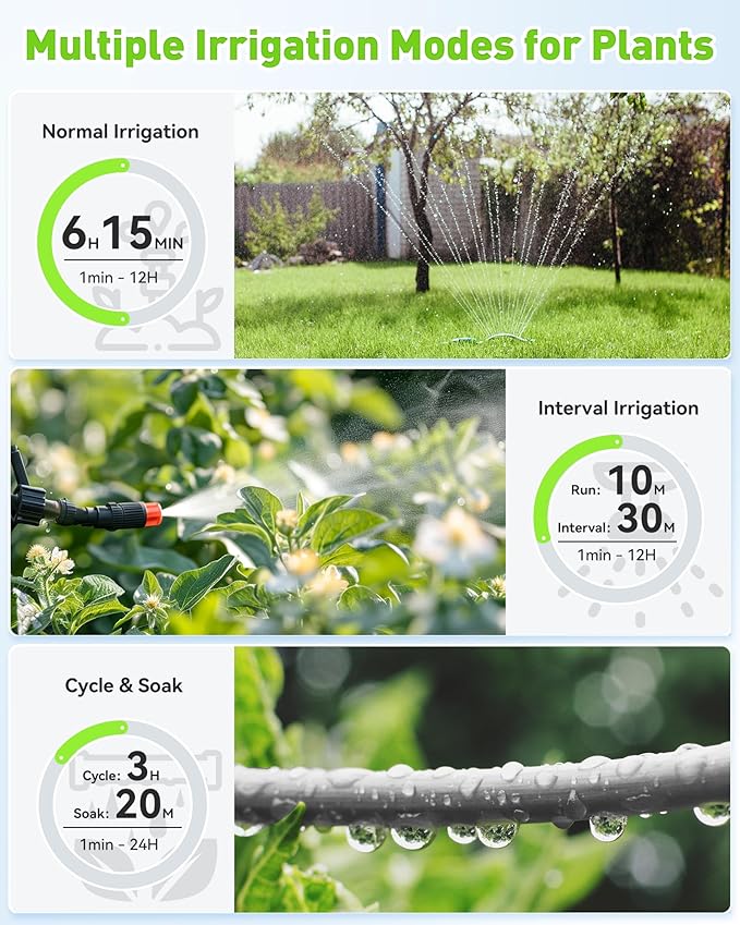 RainPoint WiFi Water Timer for Garden Hose with Brass Inlet, 2-Zone Smart Hose Timer, Sprinkler Timer WiFi Irrigation Controller, Automatic Watering System for Lawns and Yard