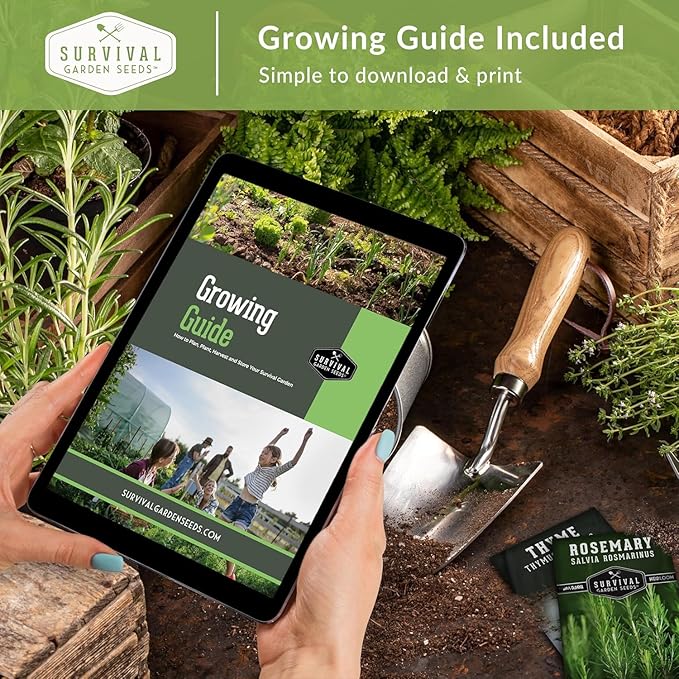 Survival Garden Seeds Farmer Seed Vault - 100 Packets Non-GMO Heirloom Vegetable, Fruits, Herb Seed Varieties for Planting a Victory Garden - Plant & Grow Survival Food - Emergency Preparedness Gear