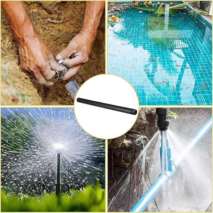 Yaomiao 5 Pcs Sprinkler Head Pipe Riser Extension 1/2 Inch MPT PVC Double Male Pipe Thread Sprinkler Riser for Lawn Irrigation System Automatic Irrigation Connector Raised Pipe (12 Inch)