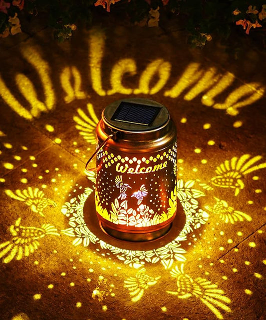 Nacome Bird Solar Lantern for Garden Decor: Waterproof Hanging Metal Decoration with LED Lights for Yard Lawn Porch Patio Landscape Pathway – Birthday Gifts for Mom Grandma Women