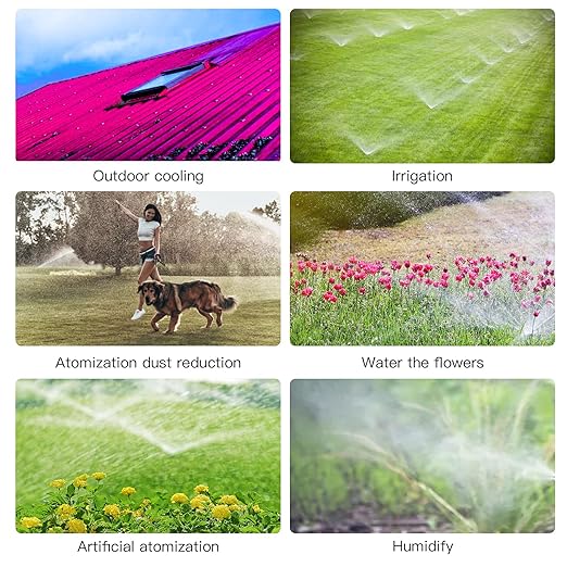 MSDADA 50pcs Micro Spray Adjustable Flow Irrigation Drippers, 1/4 InchGarden Adjustable Sprinkler drip Irrigation Mister Heads with 3 Tee Irrigation Misting Drip Kit