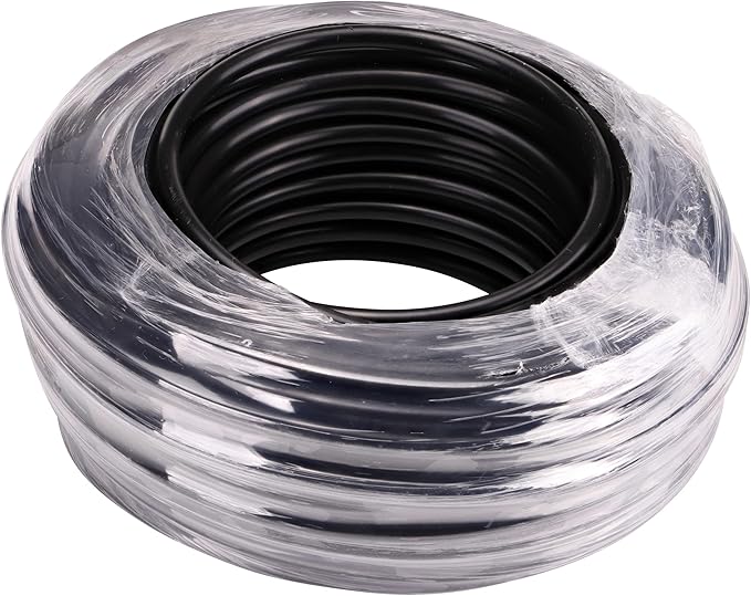 Raindrip 016010T 1/4 in. Drip Irrigation Supply Tubing, 100 ft., 1/4 in x 100 ft, for Drip Irrigation Parts, and Drip Systems, Black Polyethylene