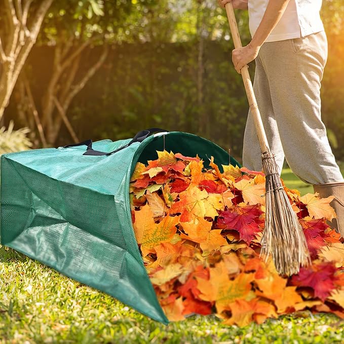 53 Gallon Leaf Collector，Large Yard Dustpan，Portable Pop Up Leaf Bags, Foldable Leaf Pick Up Tools，Reusable Yard Garden Bags for Leaves Lawn Trash（200L）