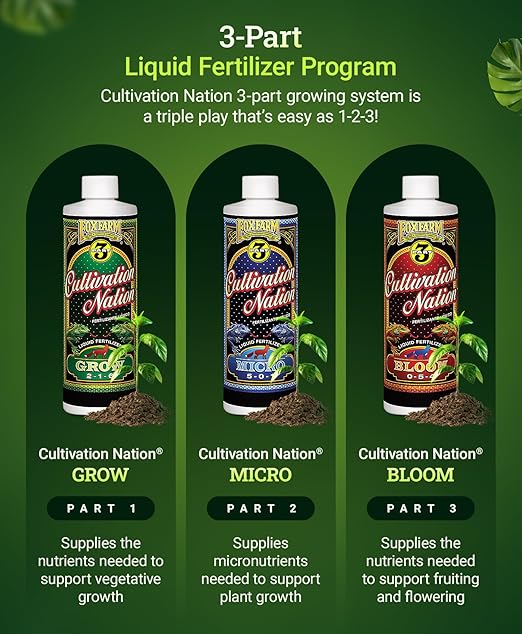 FoxFarm Cultivation Nation Micro Liquid Fertilizer - Micronutrients for Strong Plant Development, Ideal for Soil, Hydroponics & Aeroponics - Part 2 of 3-Part Feeding Program- NPK 5-0-1 (Gallon)