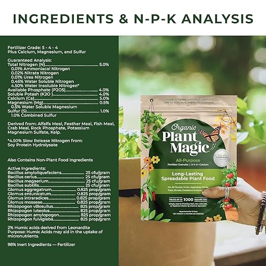 Organic Plant Magic - Premium Granular Fertilizer (Two 4 lb Bags)