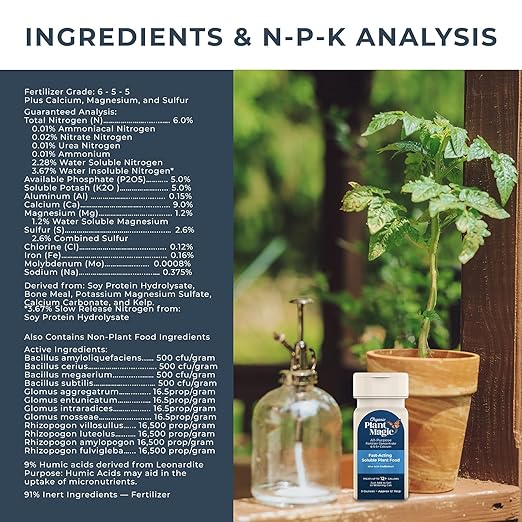 Organic Plant Magic - Truly Organic™ Easy to Use Soluble Plant Food Shaker: All-Purpose Fertilizer Concentrate for All Flower Vegetable Herb Fruit Tree Indoor Garden & House Plants [Two 3 oz Shaker]