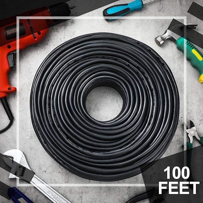 Hoolerry Solid Sprinkler System Wire 18 Gauge Irrigation Wire with UV Resistant PVC Jacket Sprinkler Cable for Underground Irrigation Field Central Control System 30v Ul Listed(18/10, 100 Ft)