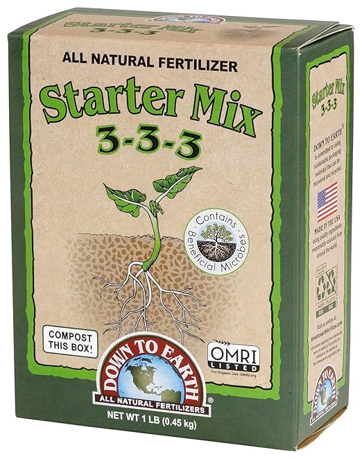 Down To Earth All Natural Fertilizers Organic Natural Starter Mix 3-3-3, 1 lb