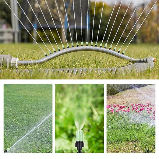 MSDADA 100pcs Micro Spray Adjustable Flow Irrigation Drippers, Garden Adjustable Sprinkler drip Irrigation Mister Heads with 3 Tee Irrigation Misting Drip Kit(Green)