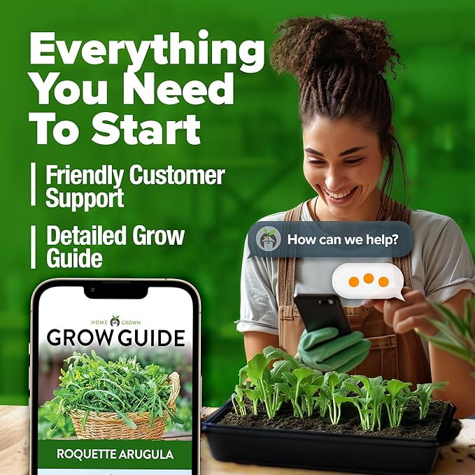 HOME GROWN Arugula Roquette Seeds 2 Pack (9g) 4350 Non-GMO Heirloom Arugula Seeds for Planting - Best for Outdoor Gardens, Providing Fast-Growing Greens for Salads and Sandwiches - Eruca vesicaria