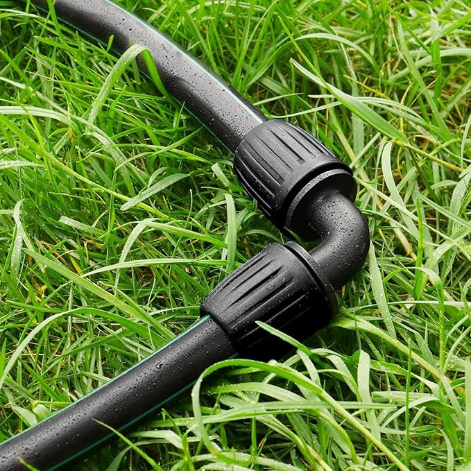 Drip Irrigation Elbow Accessories, 1/2 Inch Lock Barb Elbow Connector (1/2" ID x 0.640" OD) Drip Irrigation Connector for Use In Garden Drip Irrigation Systems (10Pcs)