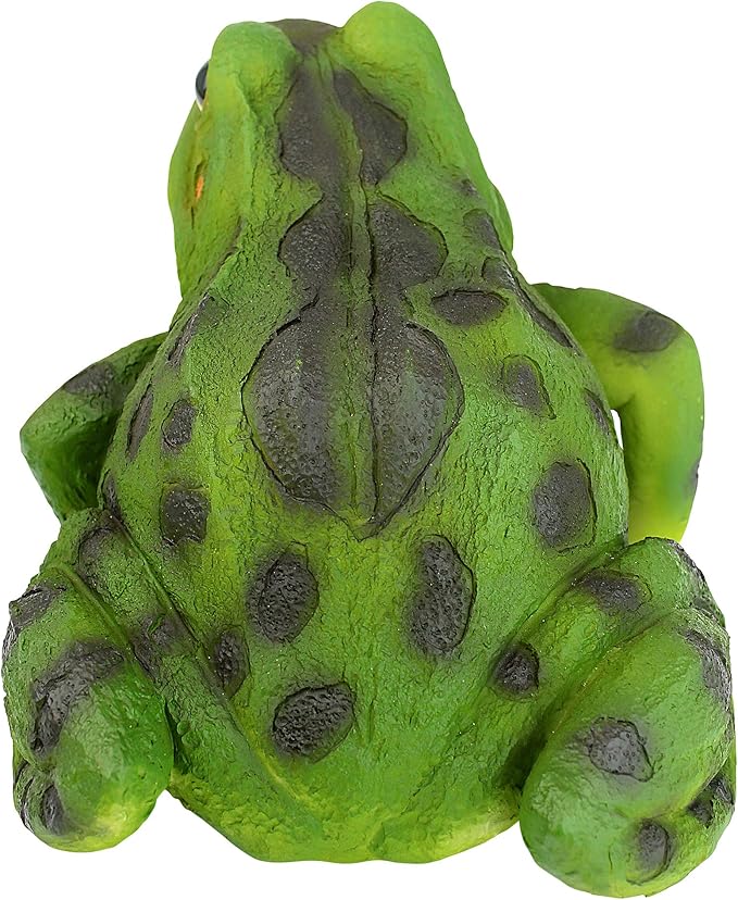 Design Toscano QM20510 Ribbit The Frog Garden Toad Statue, 9", Full Color