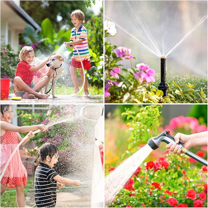 Twinkle Star 4 Way Heavy Duty Brass Garden Hose Splitter, Hose Connector 3/4", Hose Spigot Adapter with 4 Valves, Hose Bib Splitter, Outdoor Faucet Splitter, Water Spigot