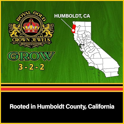 Royal Gold Crown Jewels Organic Grow 3-2-2 Dry Soluble Fertilizer, 20 lbs - Best for Improving Soil Before Planting, Encouraging Vigorous Growth and Plant Feeding