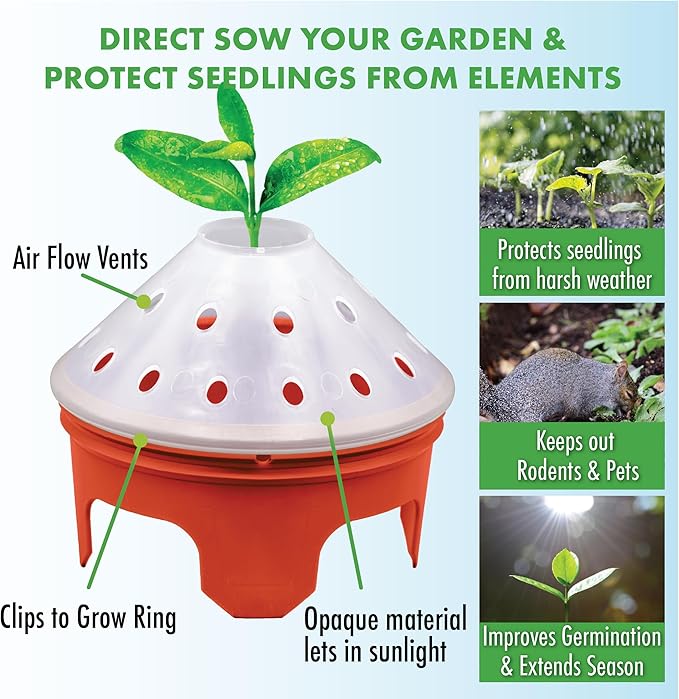 Kids Outdoor Watermelon Garden Kit - Complete Kit for Growing Your Own Watermelons from Seeds with Grow Rings and Greenhouse Germination Domes, Non-GMO Seeds, BPA-Free