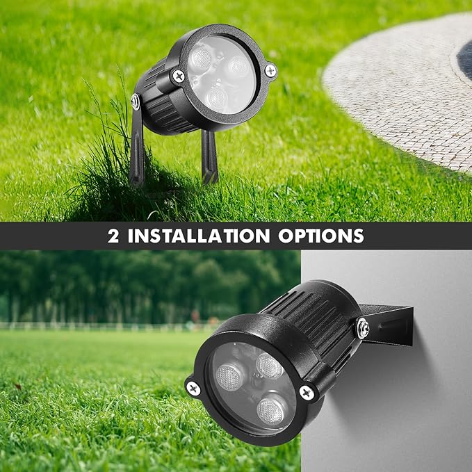 LemonBest Landscape Lighting - 6W RGB Color Changing Halloween Landscape Lights 120V Christmas Outdoor LED Spotlight with Remote Control Waterproof Spot Lights for Yard Garden Patio Driveway (1 Pack)