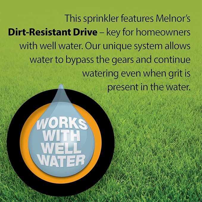 Melnor 65165AMZ XT Turbo Oscillating Sprinkler, 4,500 sq. ft., Quick Connect Bundle, 2-Way Adjustable, Black, Yellow