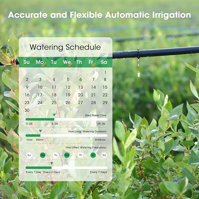 Smart Hose Watering Timer with Wi-Fi Hub, Automatic Irrigation System Controller for Lawns and Yard, Compatible with Alexa Dark Gray-Plastics Inlet & Plastics Outlet (2-Outlet)