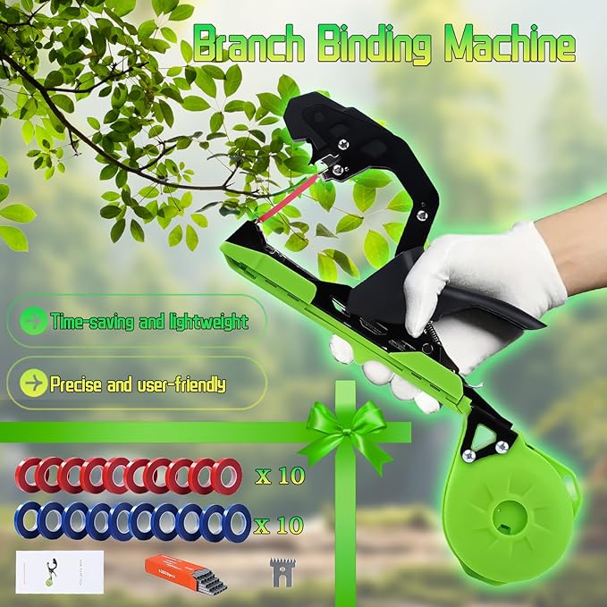 Plant Tying Machine, Lightweight Plant Tying Tape Tool, for Gardeners Farmers with Blade Replacement Garden Tapes and Staples