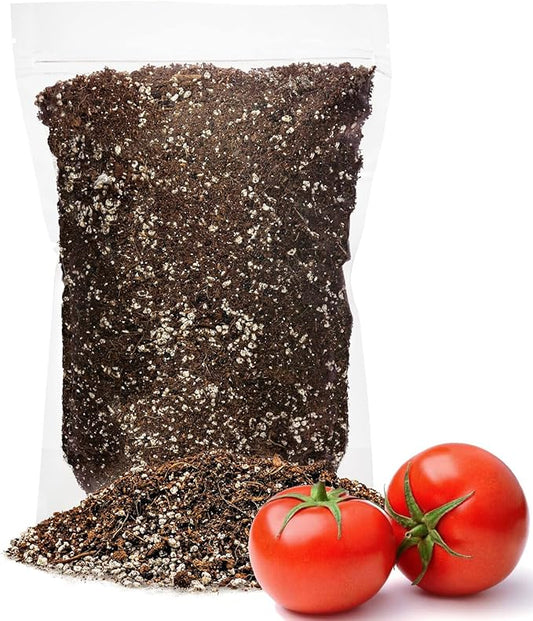 Premium Organic Soil Mix for Tomatoes - Formulated to Promote Root Growth, Fruit Development and Optimal Drainage - 4 Quart