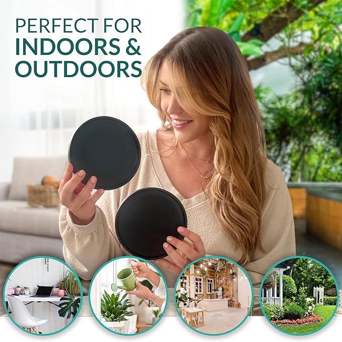 Willowy 6 Inch Black Ceramic Pot Saucer - Drainage Tray for 3,4,5 Inch Planters - 2 Pack