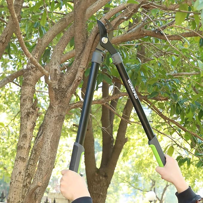 WORKPRO 28" Anvil Lopper with Geared Mechanism, Tree Trimmer with 1.6" Cutting Capacity, Steel Blade Heavy Duty Tree Branch Cutter with Ergonomically Designed Non-Slip Handles