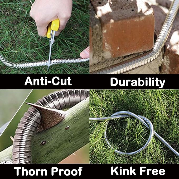 Stainless Steel Garden Hose: Durable Quality Metal with High-pressure Water Output for Gardeners（100FT）