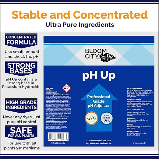 Bloom City Professional pH Up Liquid Fertilizer, Quart (32 oz)