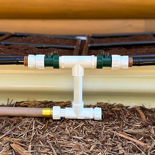 Garden Grid Connection Manifold | Connect Neighboring Garden Grids or Just 1 and/or Daisy-Chain from Manifold to Manifold with Garden Hoses to Connect Many Garden Grids | 6” Height